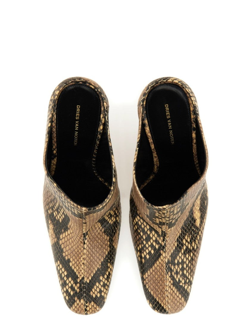 Dries Van Noten Pointed Toe Leather Boot With 10 Cm Heel