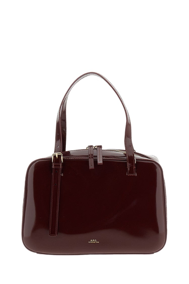 A.P.C. Structured Patent Leather Virginie Box Bag With Versatile Carrying Options