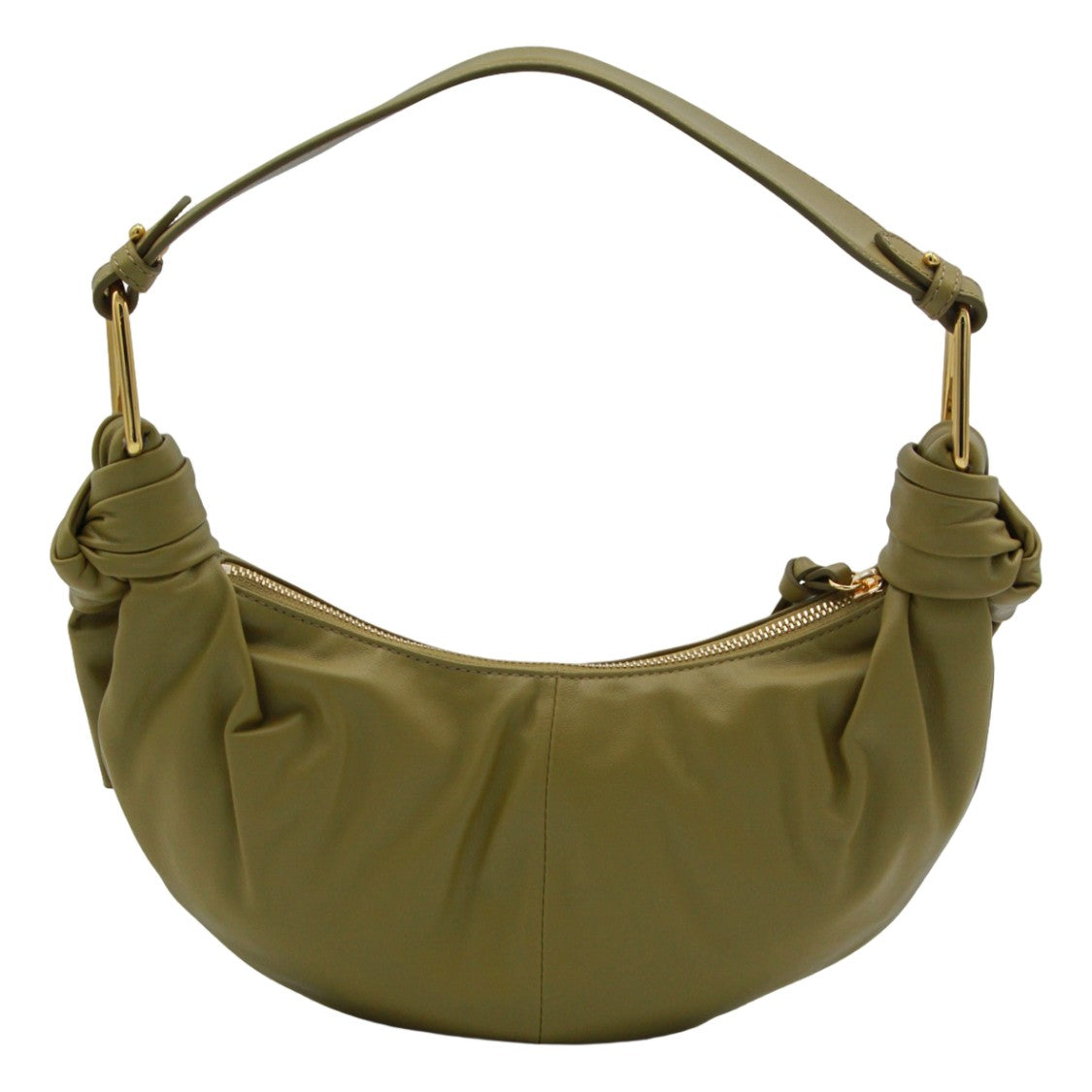 Coccinelle Crescent-Shaped Olive Green Handbag