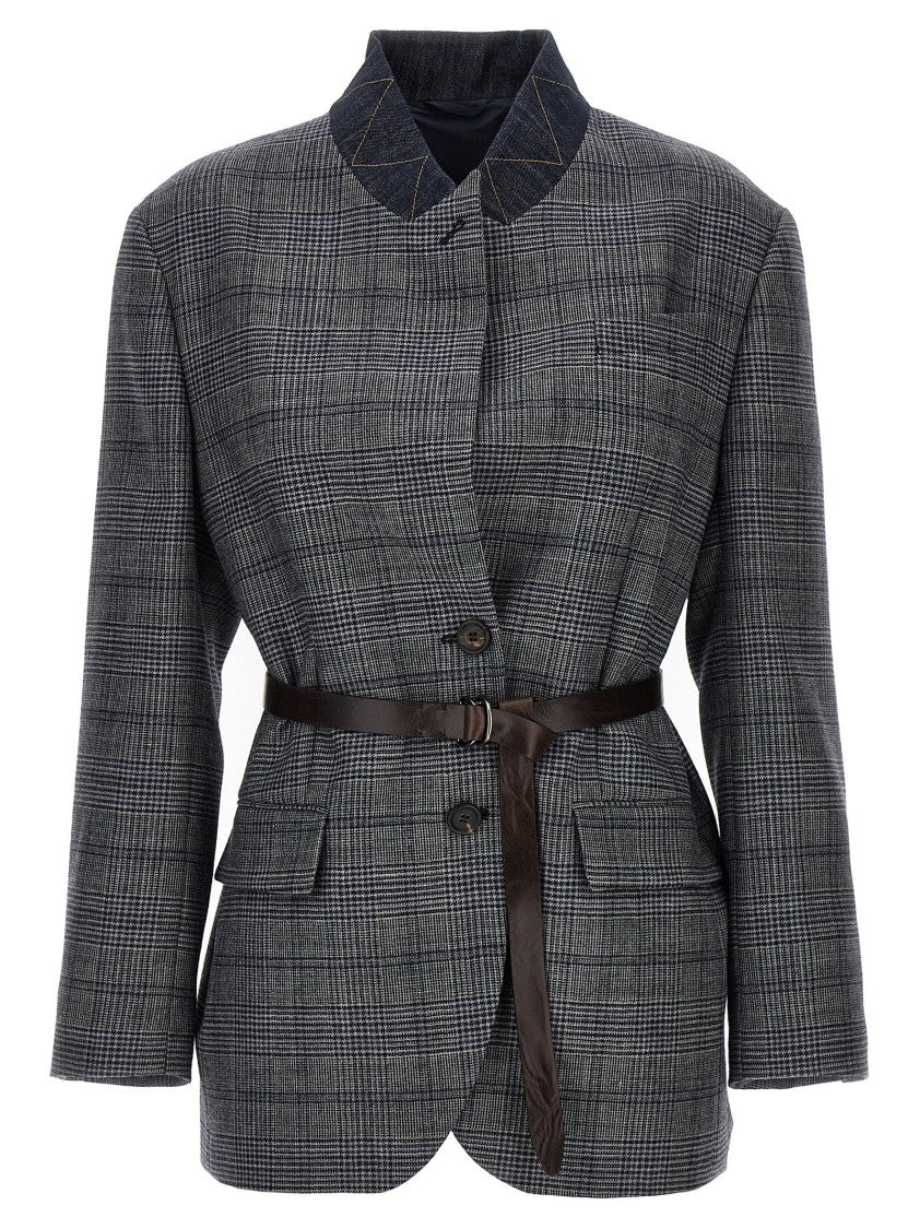 Brunello Cucinelli Monile Houndstooth Blazer