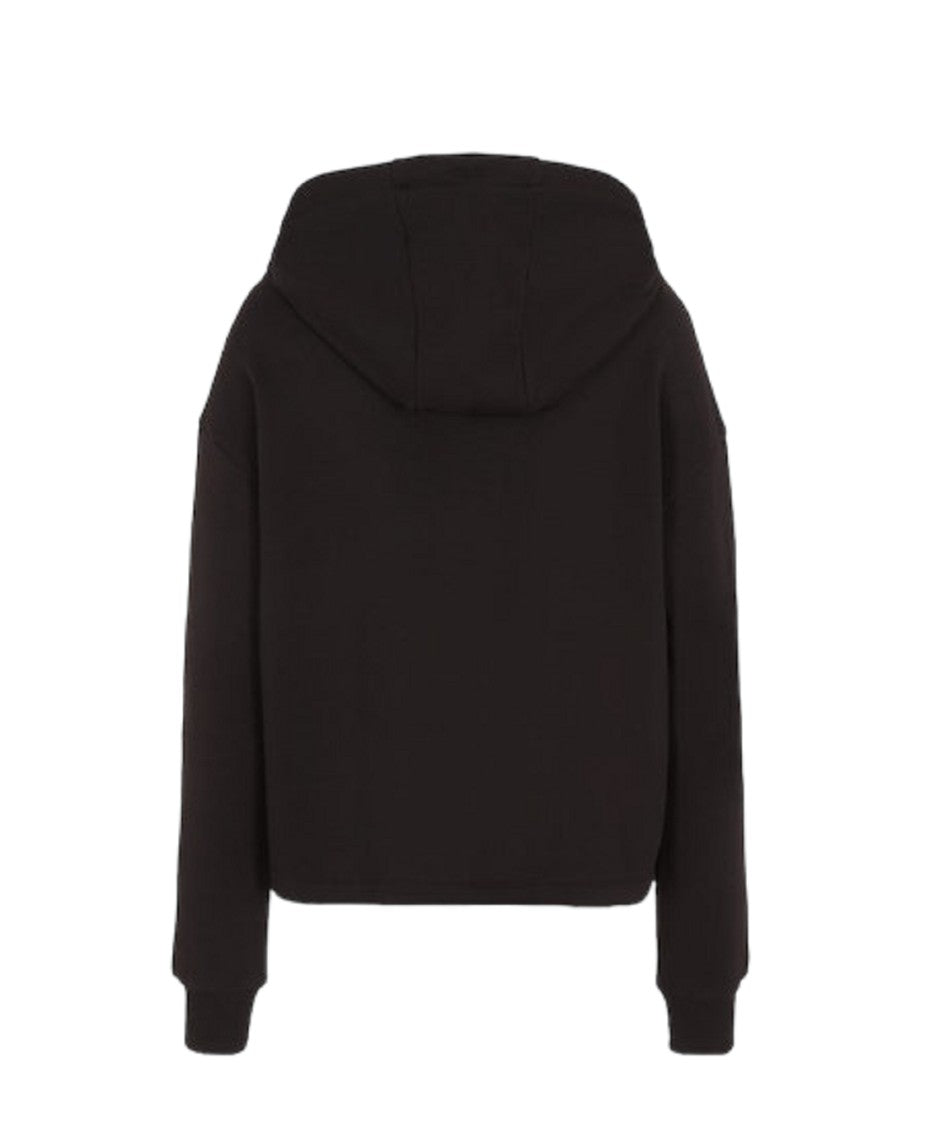 Armani Exchange Black Cotton Blend Hoodie