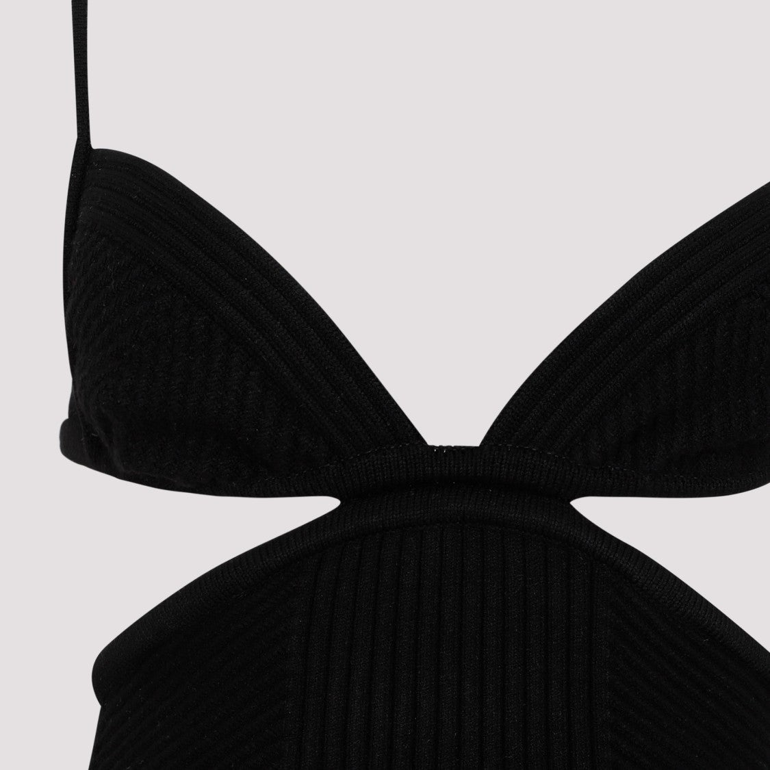 Off-White Black Cut Out Ribbed Mini Dress