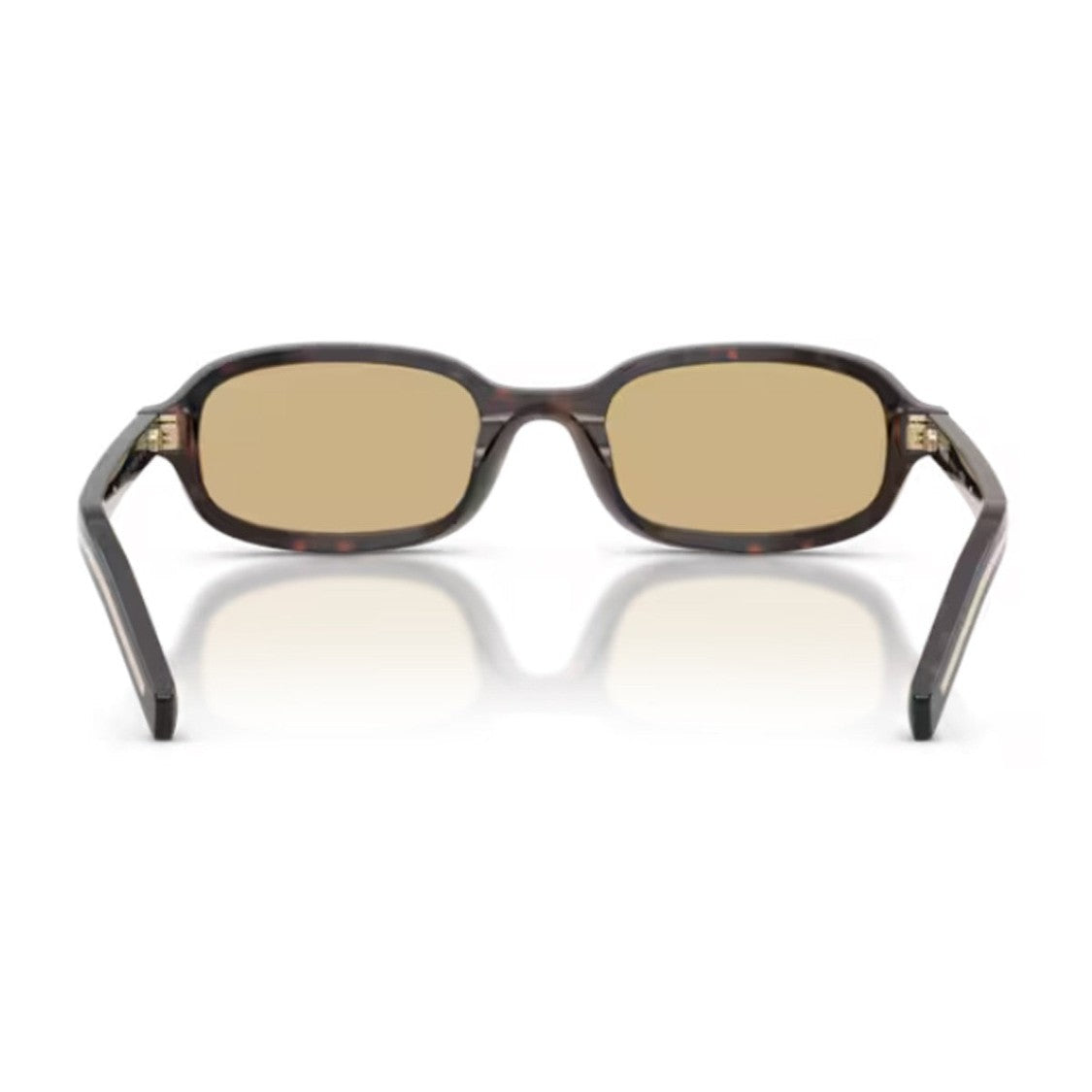 Prada Narrow Oval Acetate Sunglasses With Triangular Accents