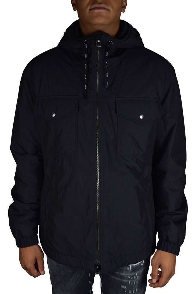 Valentino Garavani Hooded Black Nylon Jacket