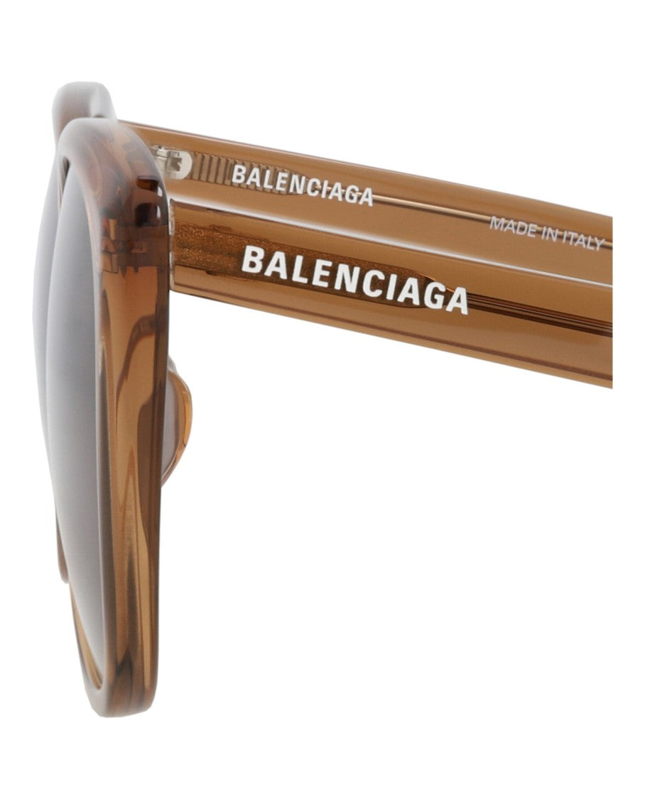 Balenciaga Translucent Brown Square-Frame Acetate Sunglasses With Saddle Nose Bridge