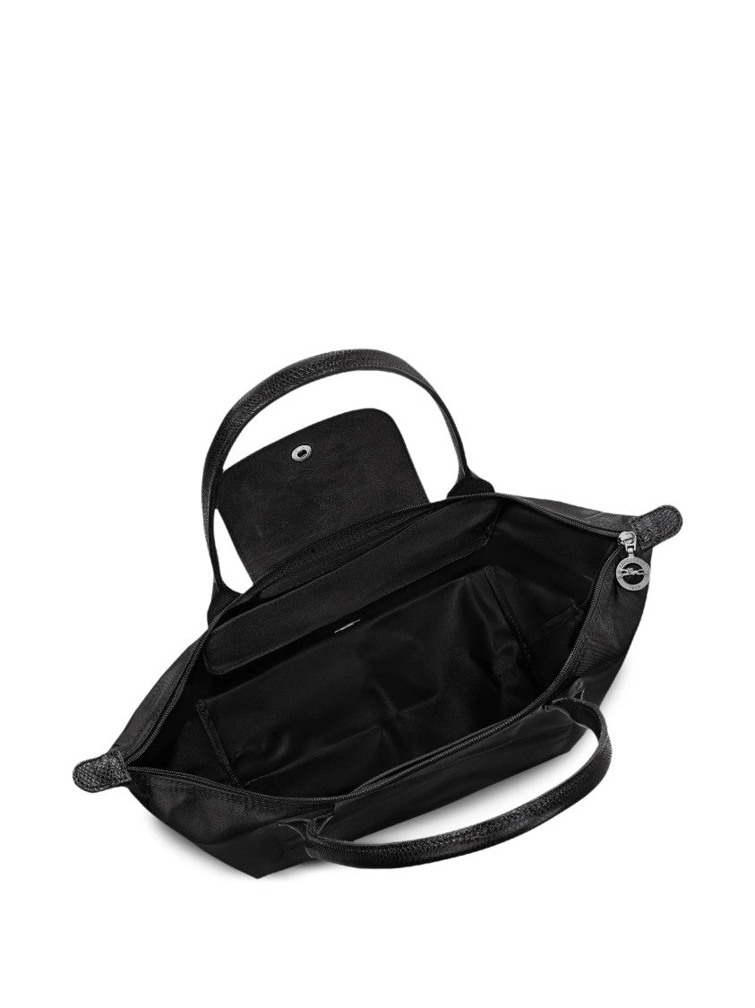 Longchamp Rectangular Black Tote Bag With Zip Closure