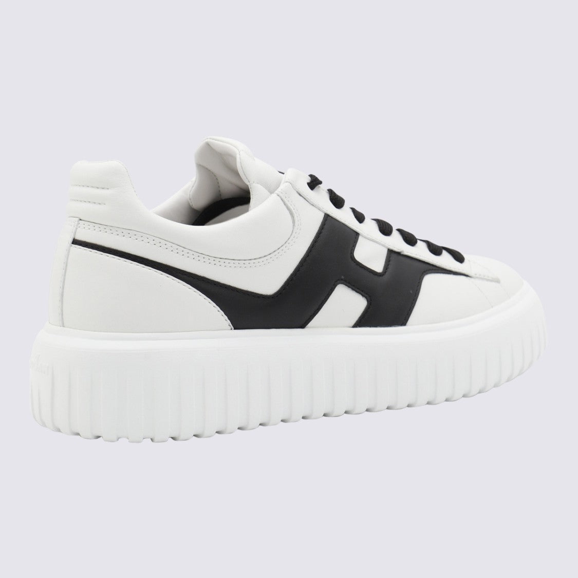 Hogan White And Black Leather Sneakers