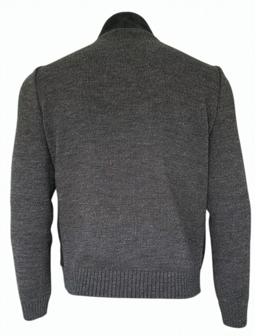 The Jack Leathers Suede-Effect Casual Jacket With Knitted Detail