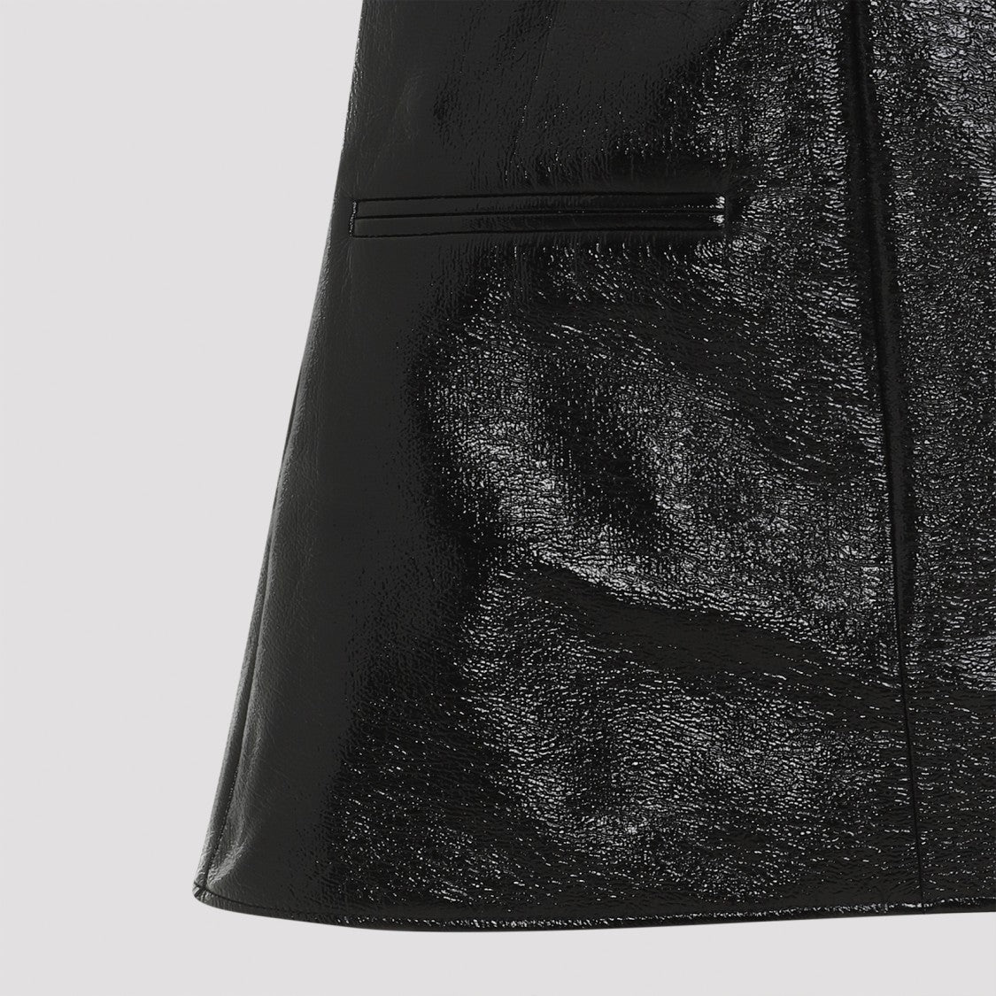 Courrèges Black Cotton 2 Pockets Vinyl A-Line Dress