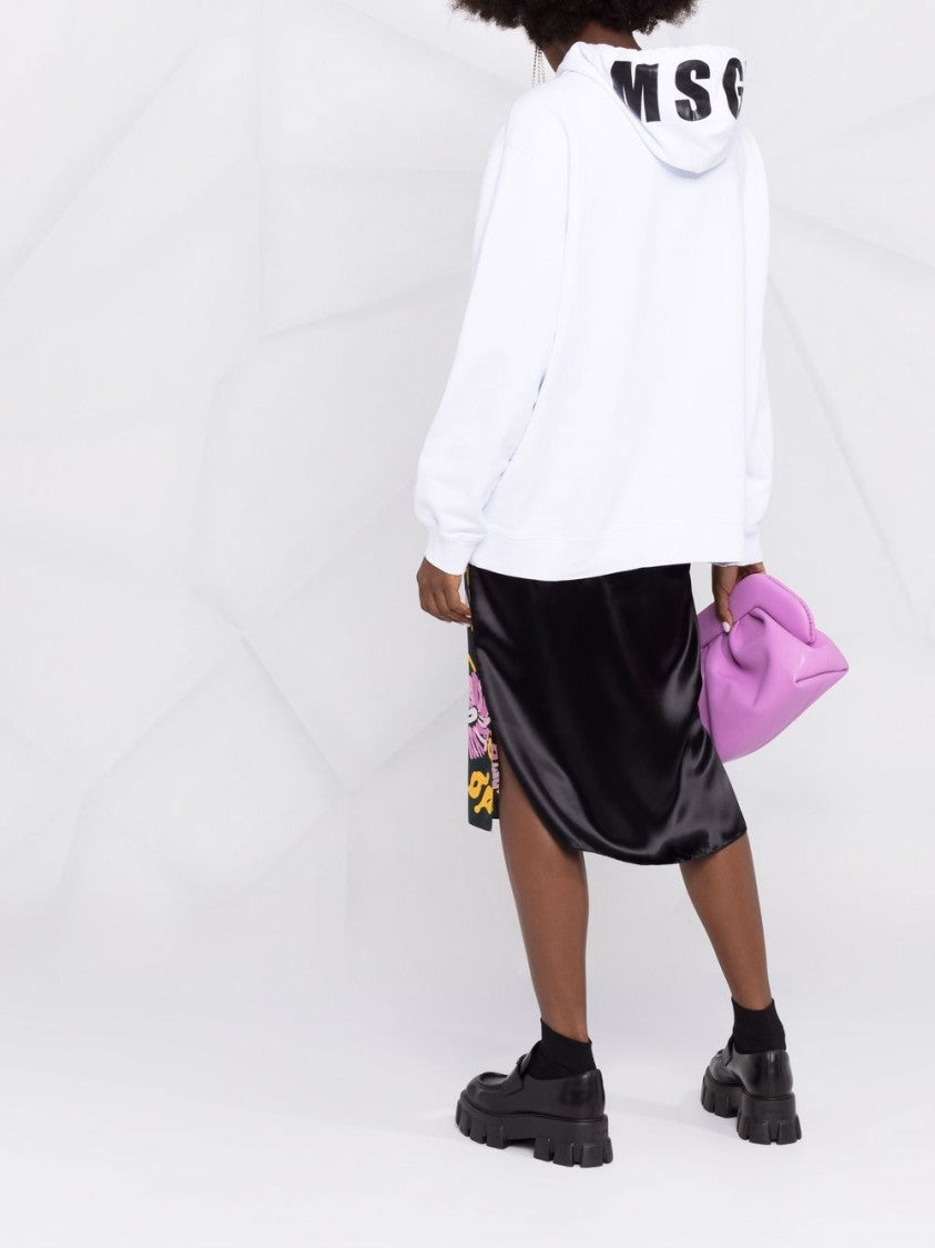 Msgm Logo-Print Cotton Hoodie