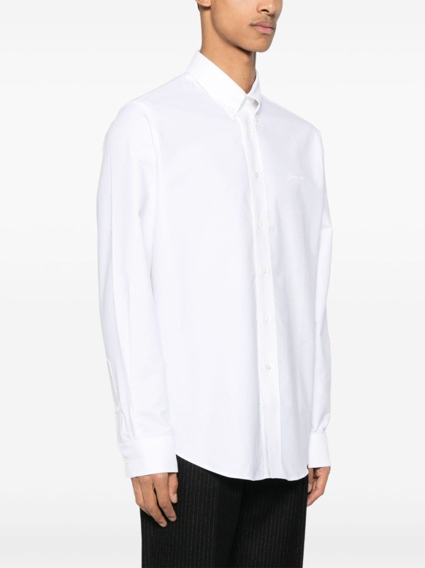 Givenchy Classic White Shirt With Button-Down Collar And Curved Hem