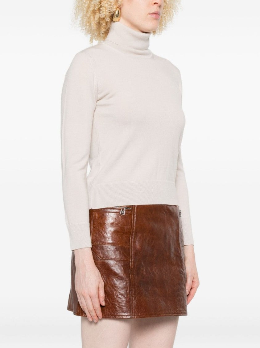 Alpha Studio Fitted Turtleneck Sweater In Fine Merino Wool