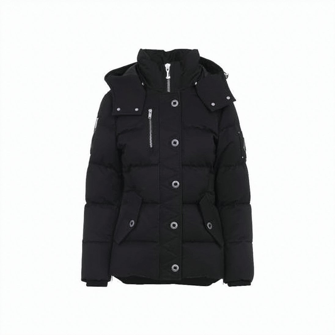Moose Knuckles Quilted Down Jacket With Detachable Hood