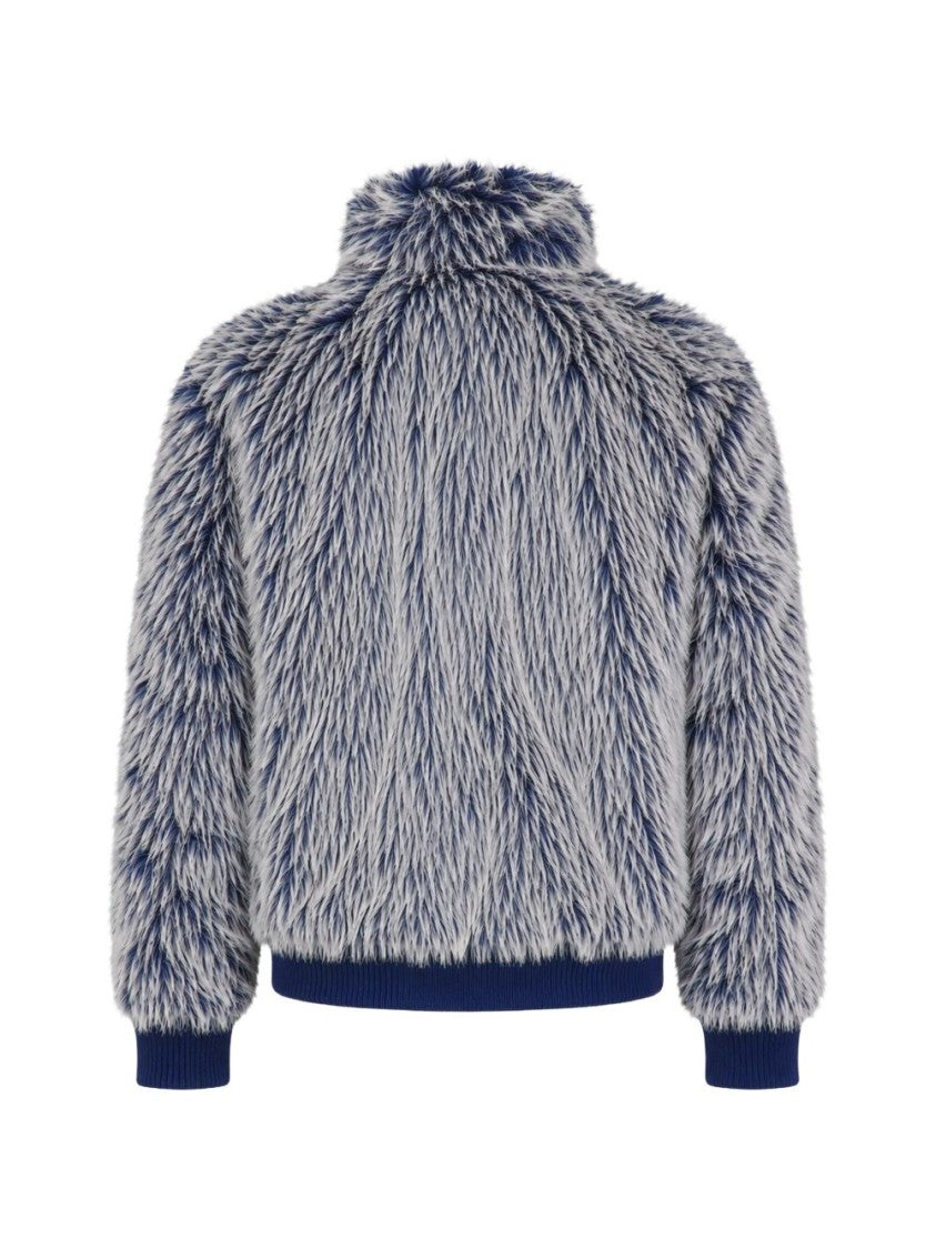 Diesel Plush Faux Fur Jacket With Ribbed Details