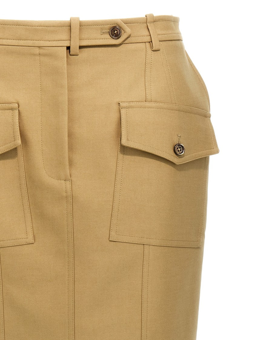Tom Ford Fitted Pencil Skirt With Front Pockets And Back Split