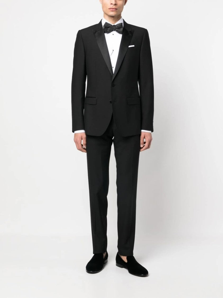 Dolce & Gabbana White Refined Tuxedo Piquet Plastron Shirt