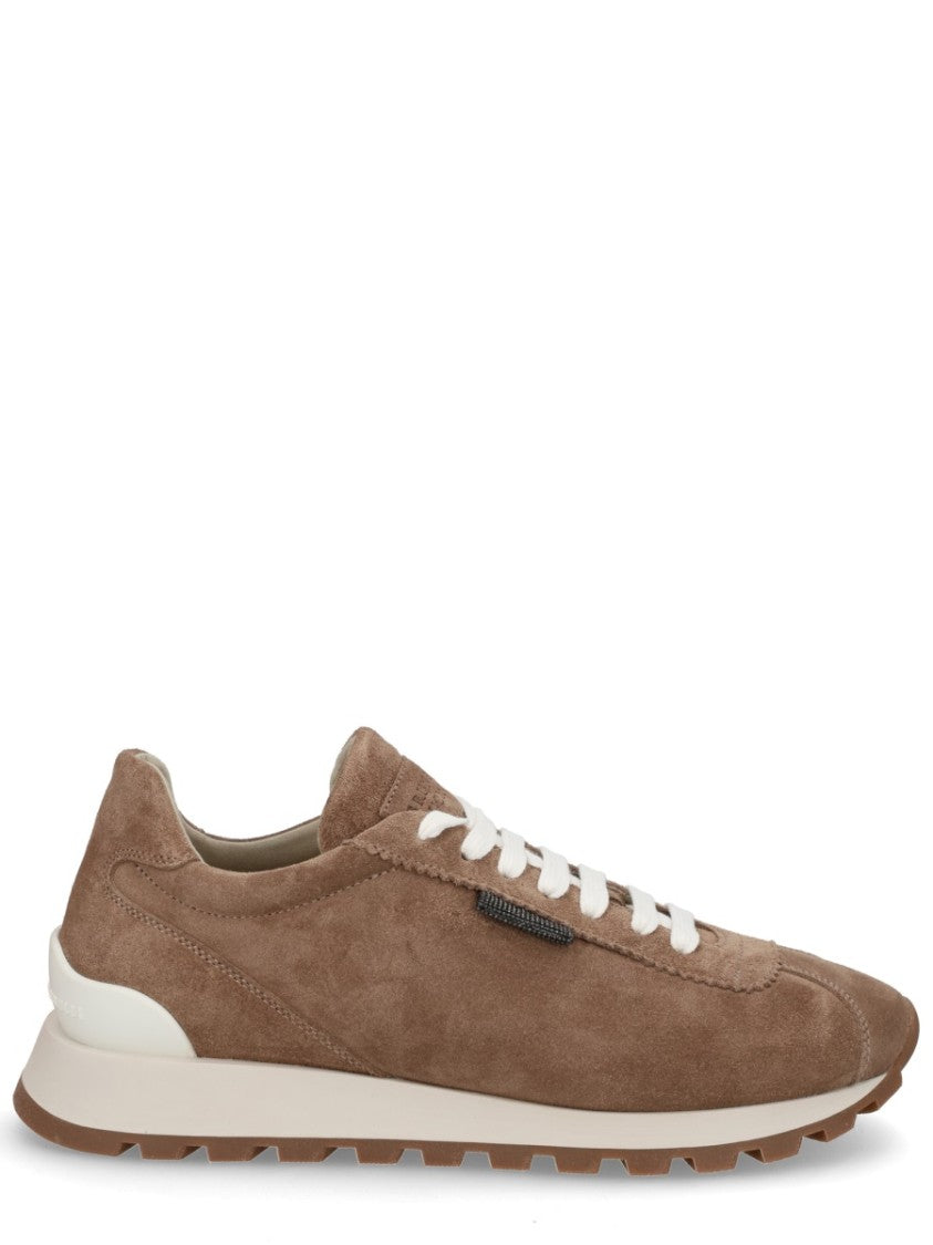 Brunello Cucinelli Low-Profile Leather Suede Sneakers