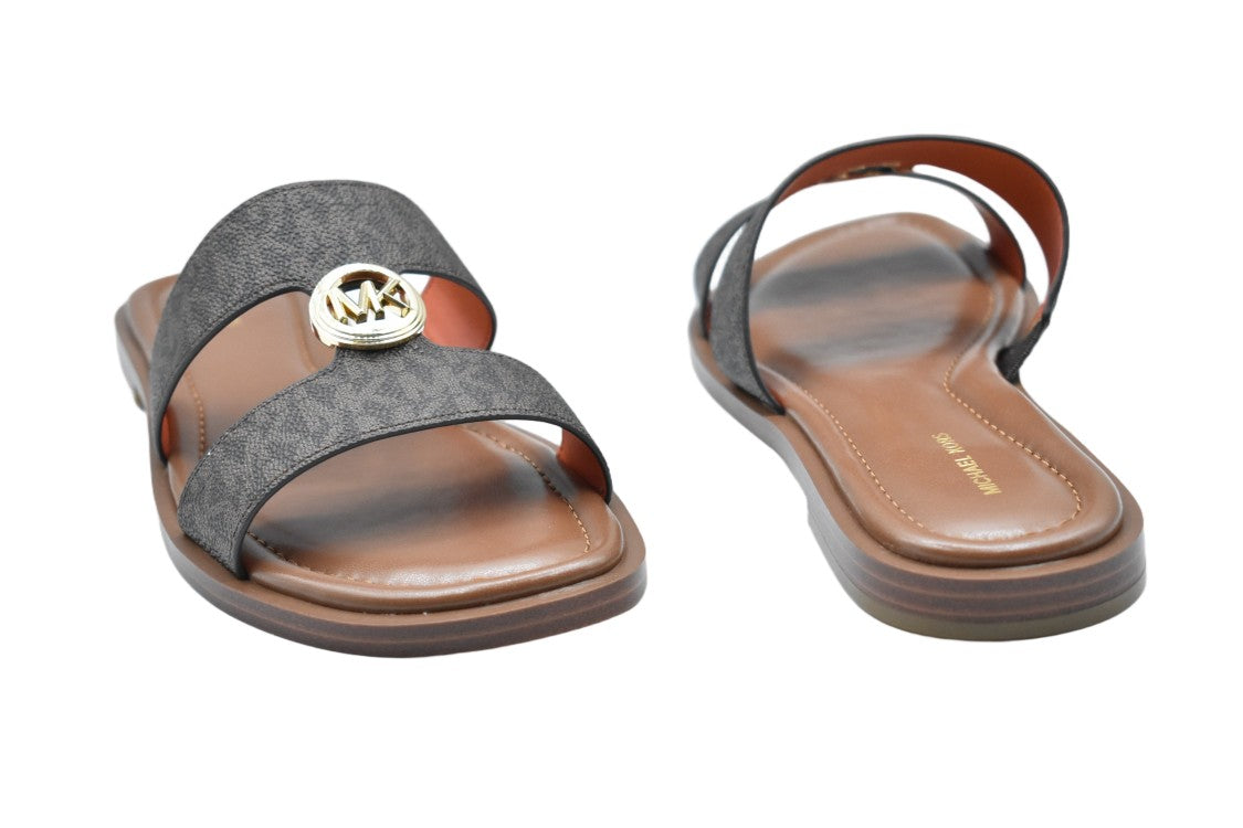 Michael Kors Blue Logo Print Canvas Summer Sandals