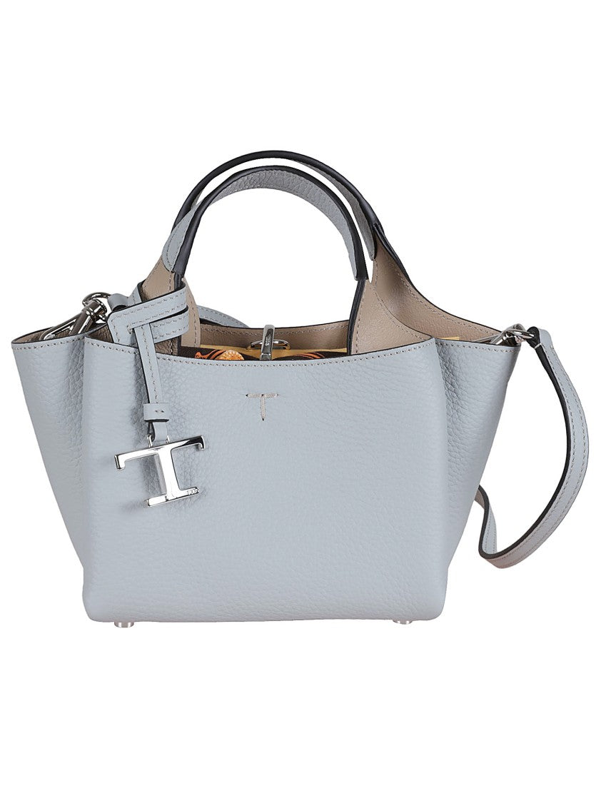 Tod's Structured Pebbled Leather Handbag With Dual Top Handles