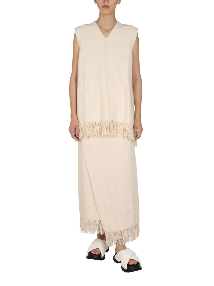 Jil Sander Cotton Linen Wrap Skirt
