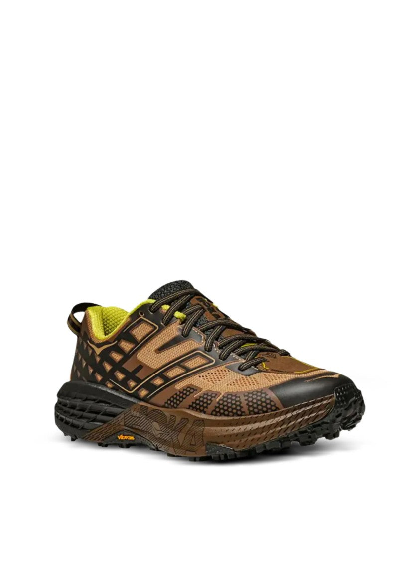 Hoka Dark Chocolate Speedgoat 2 Textile Rugged Sneakers
