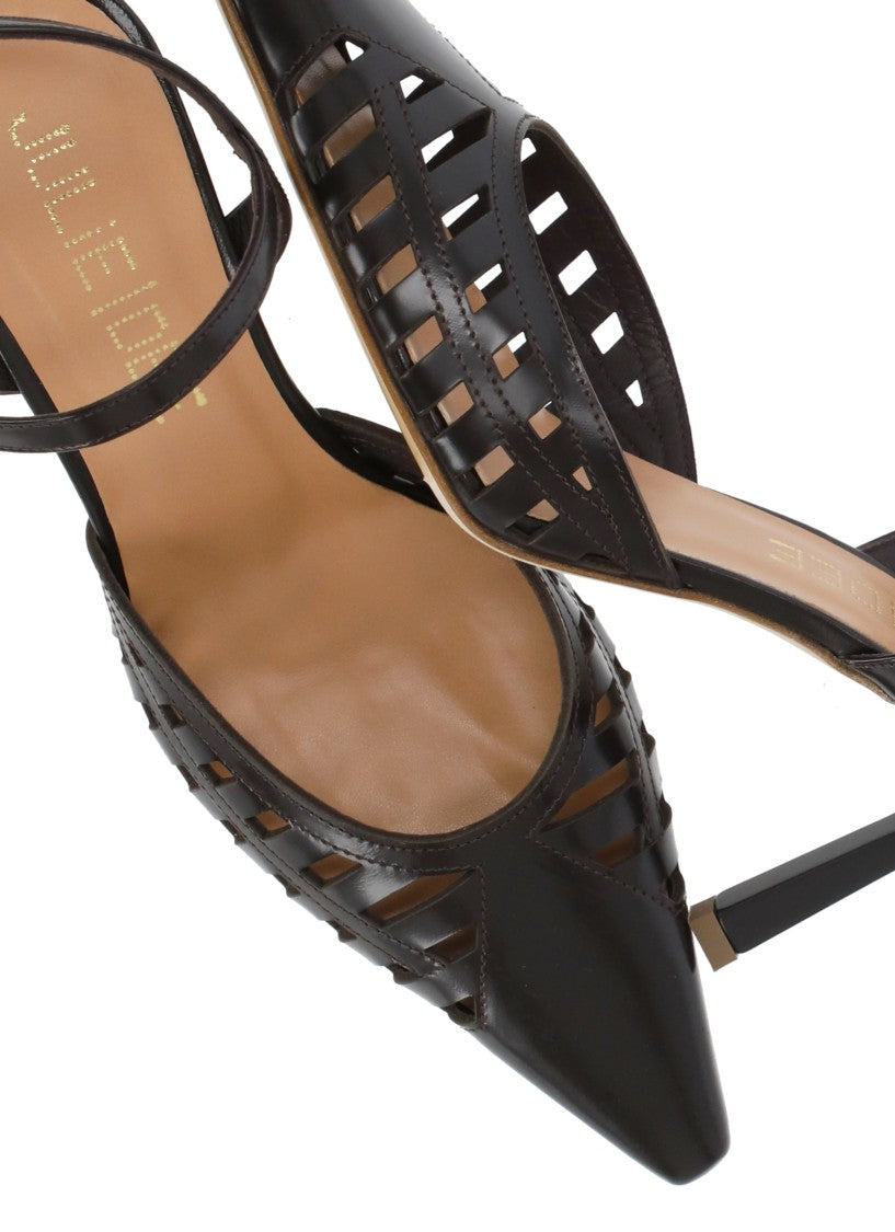 Juilie Dee Brown Julie Dee Cut-Out Slingback Pumps