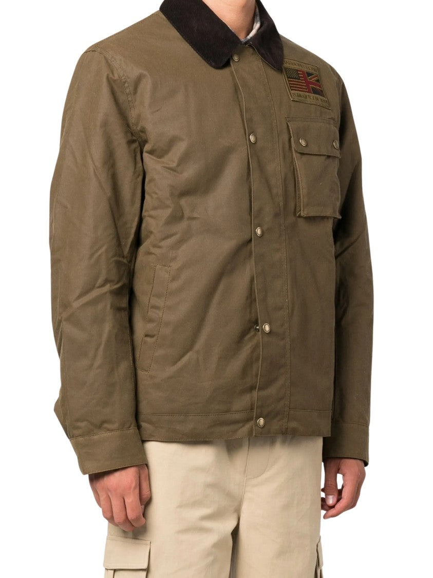 Barbour Light Brown International Workers Corduroy Collar Waxed Jacket