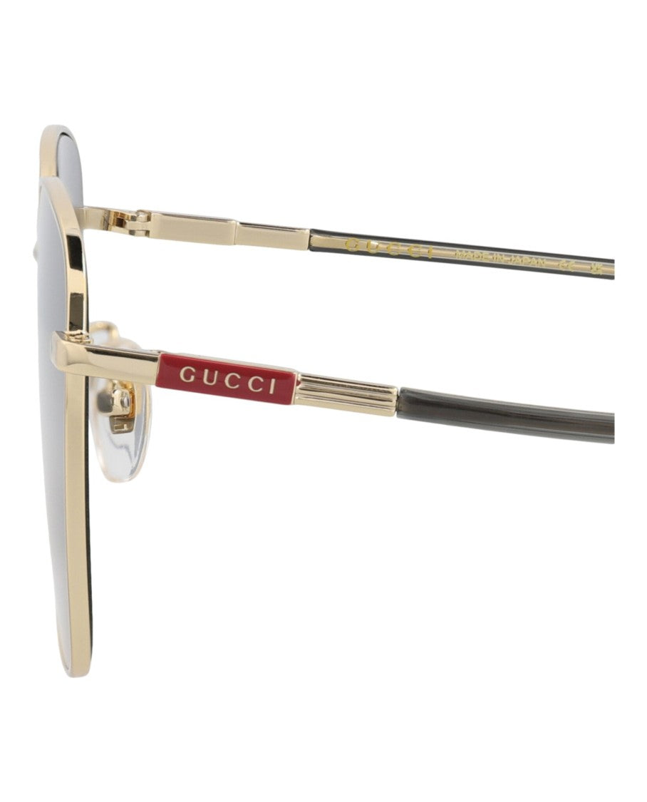 Gucci Square-Frame Metal Sunglasses