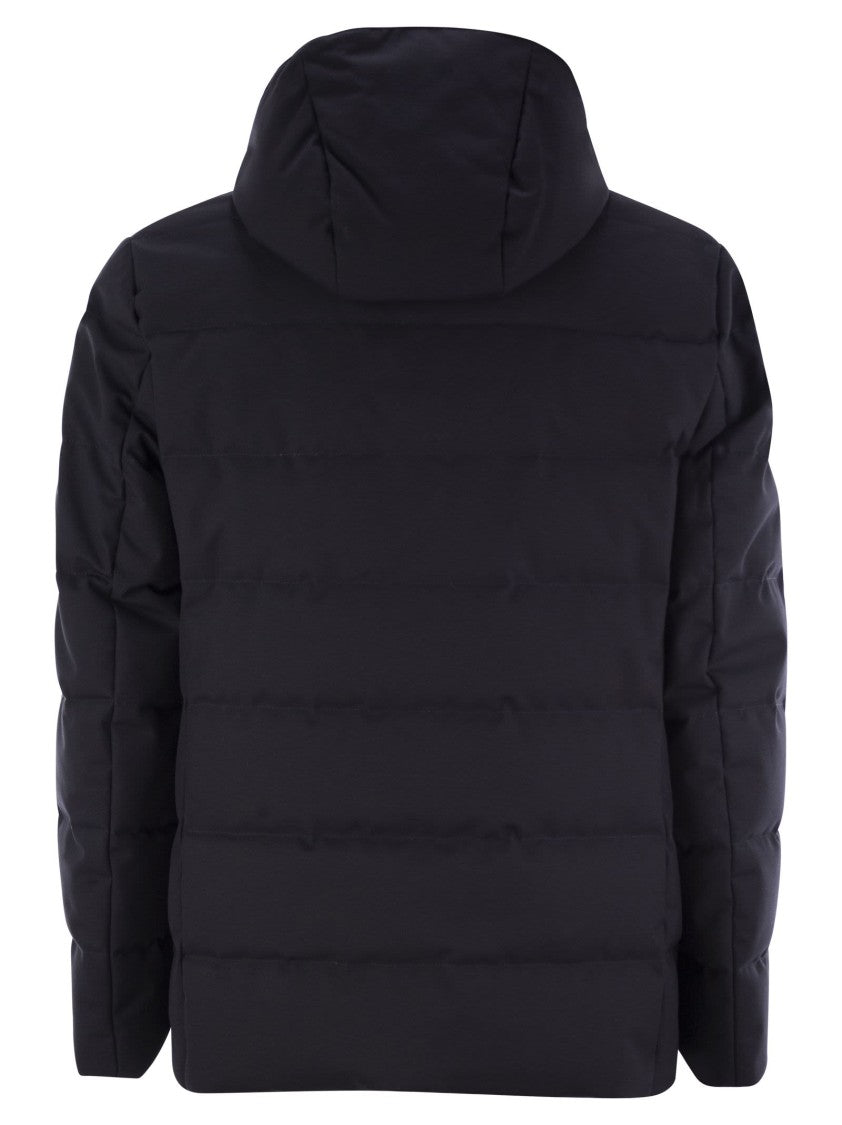 Fay Double-Breasted Down Jacket With Hood
