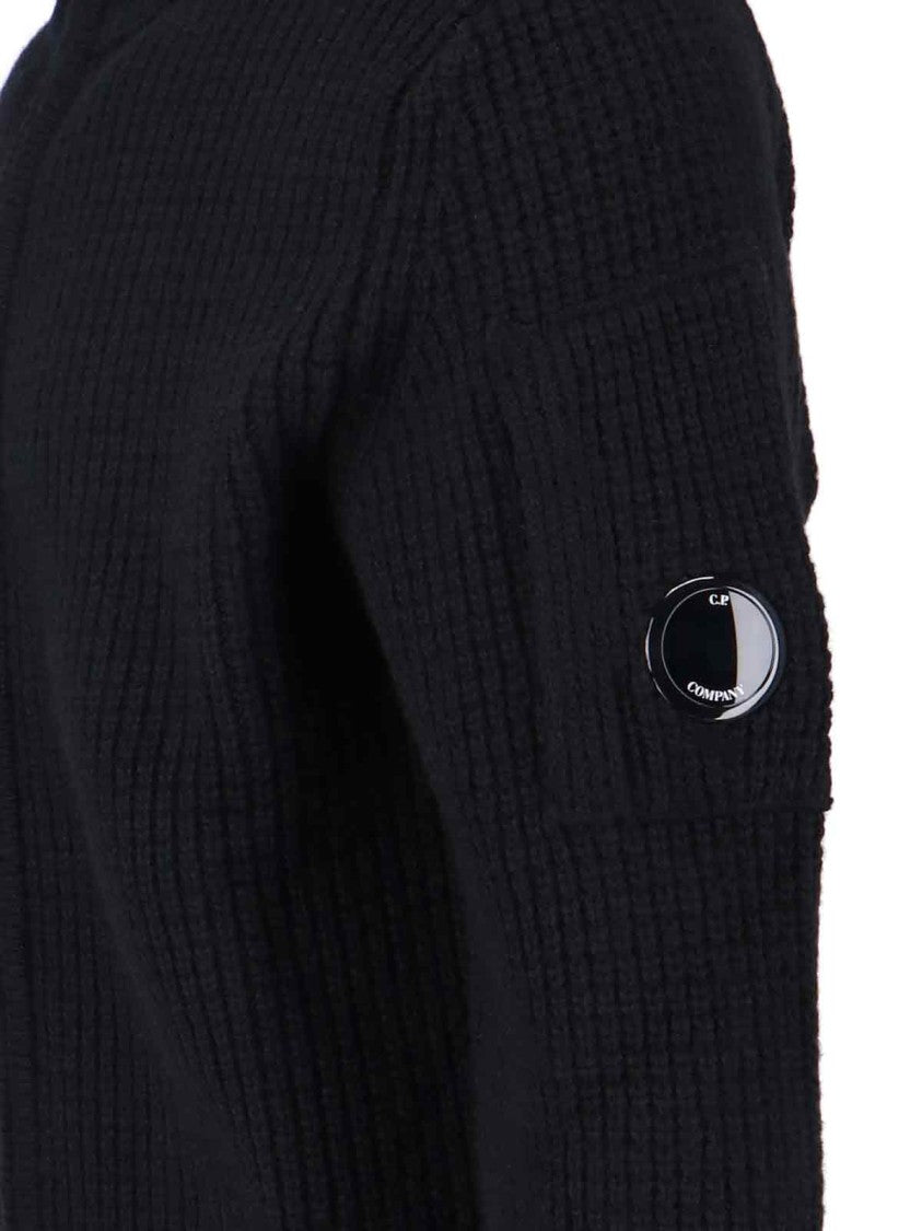 C.P. Company Logo Zip Sweater – Navy