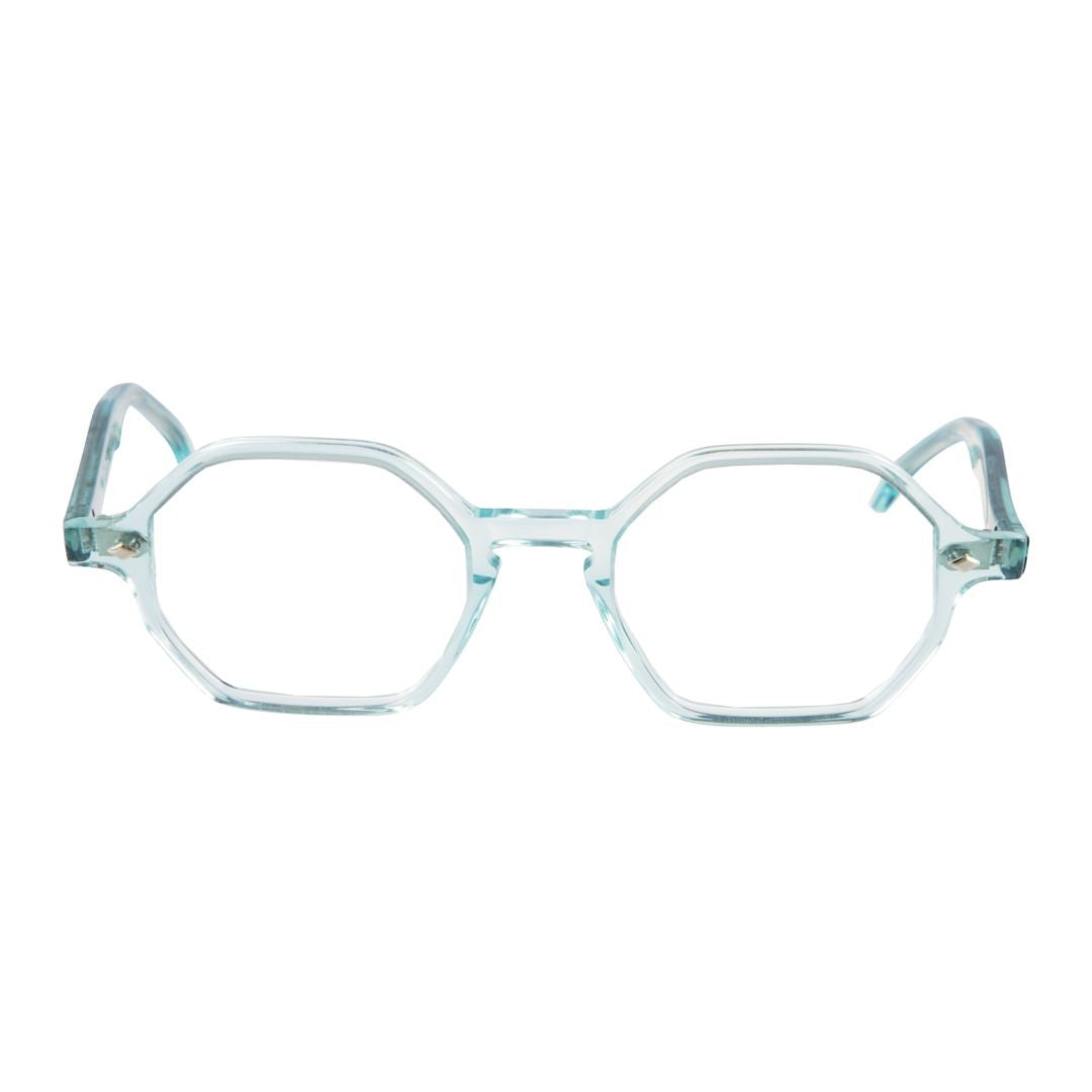 Kador Octagon Translucent Light Blue Octagonal Eyeglasses