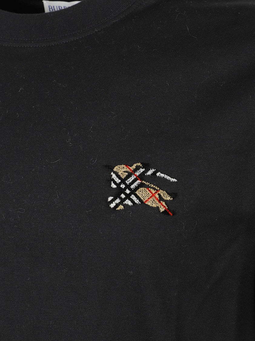 Burberry Embroidered Logo Cotton T-Shirt