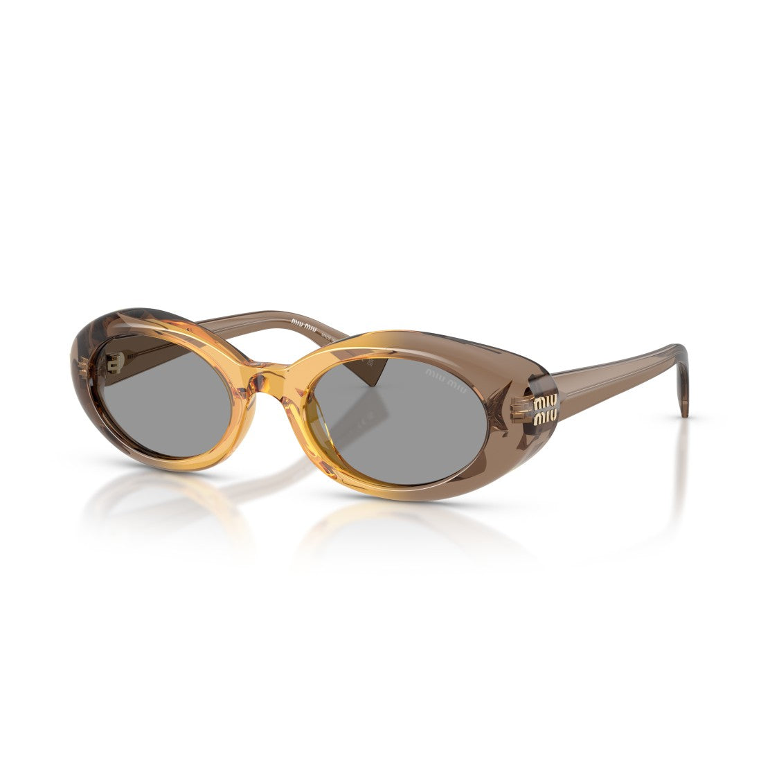 Miu Miu 0Mu B09s Translucent Acetate Oval Sunglasses