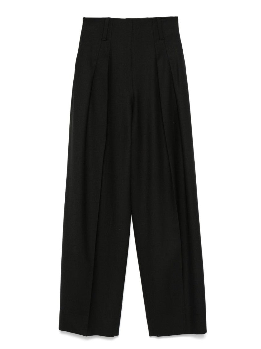 Victoria Beckham High-Waisted Wide-Leg Trousers With Subtle Pleats