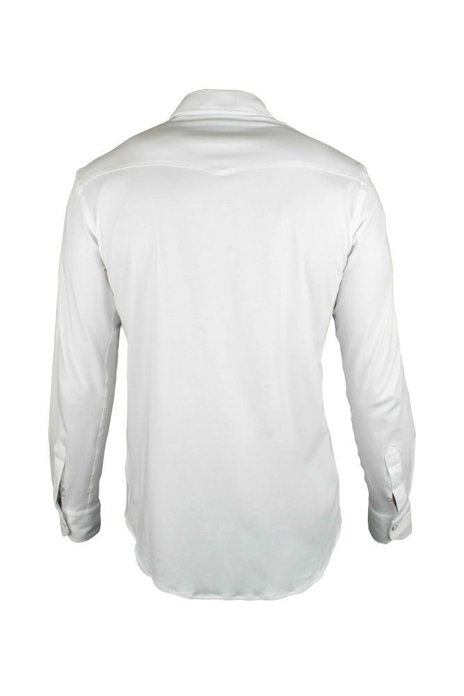 Moorer Tight-Fit White Cotton Shirt With Patch Pockets