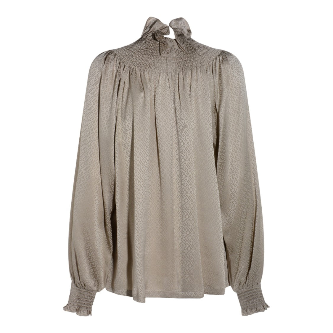 Burberry Ruffled Neckline Blouse With Puff Sleeves