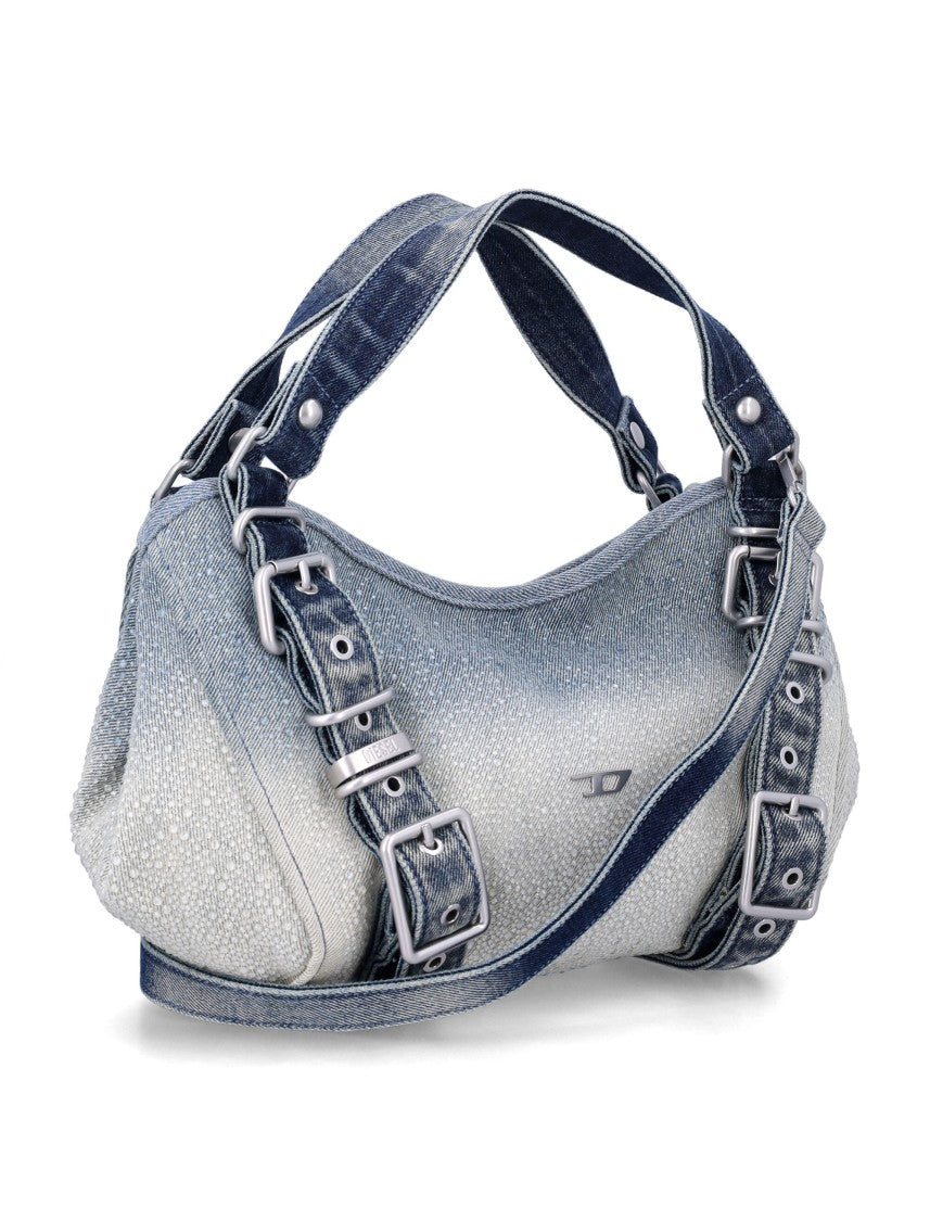 Diesel Structured Gradient Denim-Like Handbag With Silver-Tone Details