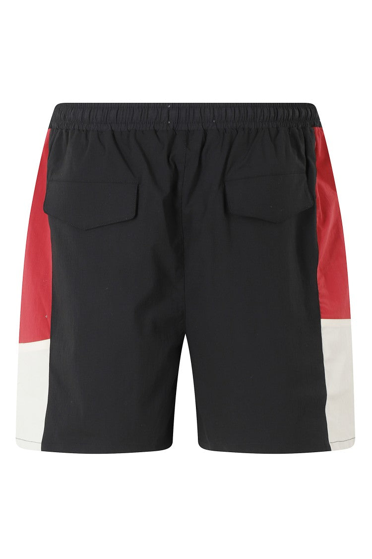 Found Black Nylon Side-Striped Drawstring Cotton-Blend Shorts