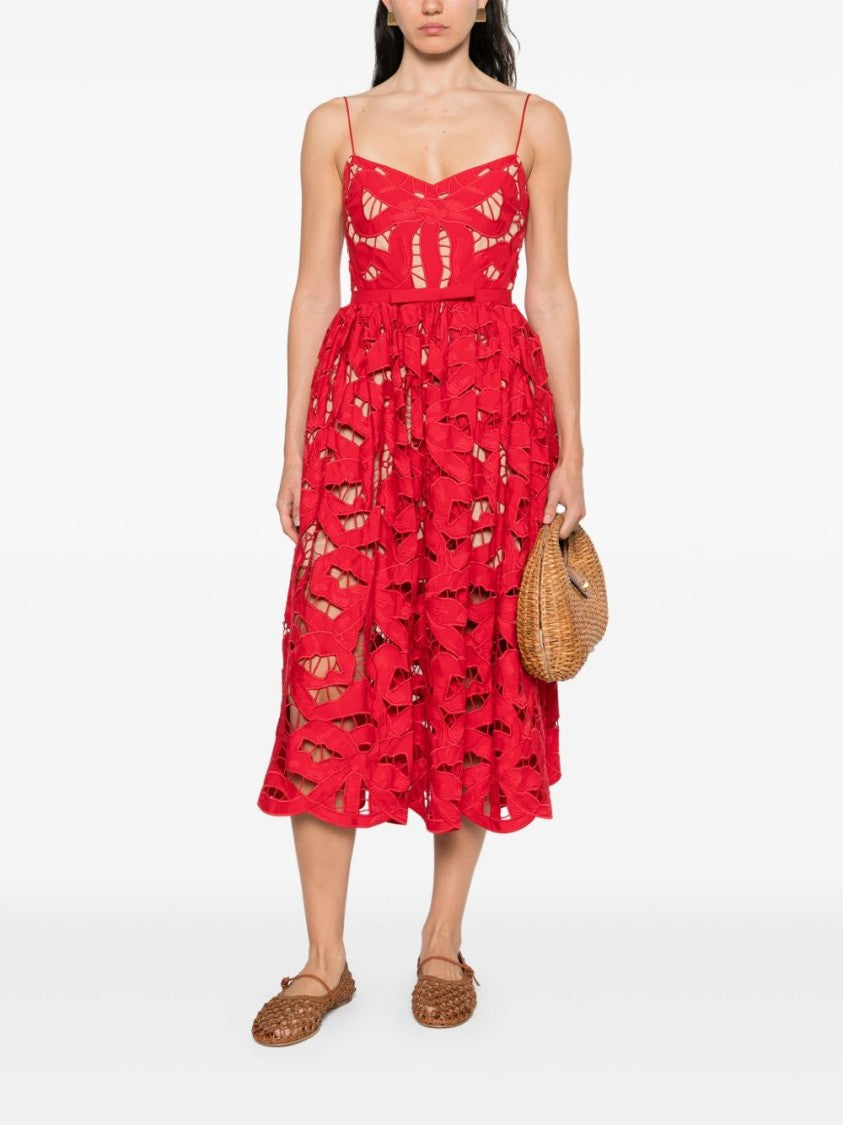 Self-Portrait Intricate Cut-Out Midi Dress With Removable Belt