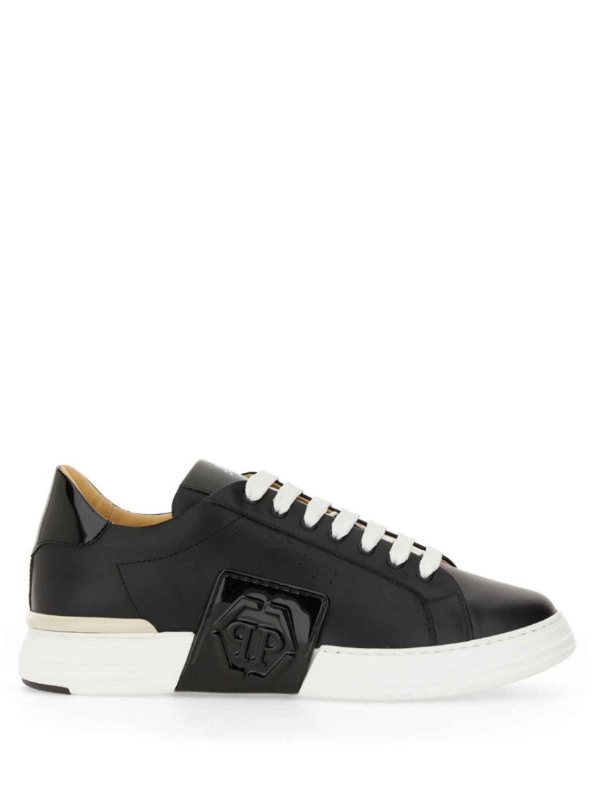 Philipp Plein Black Calf Leather Sneakers