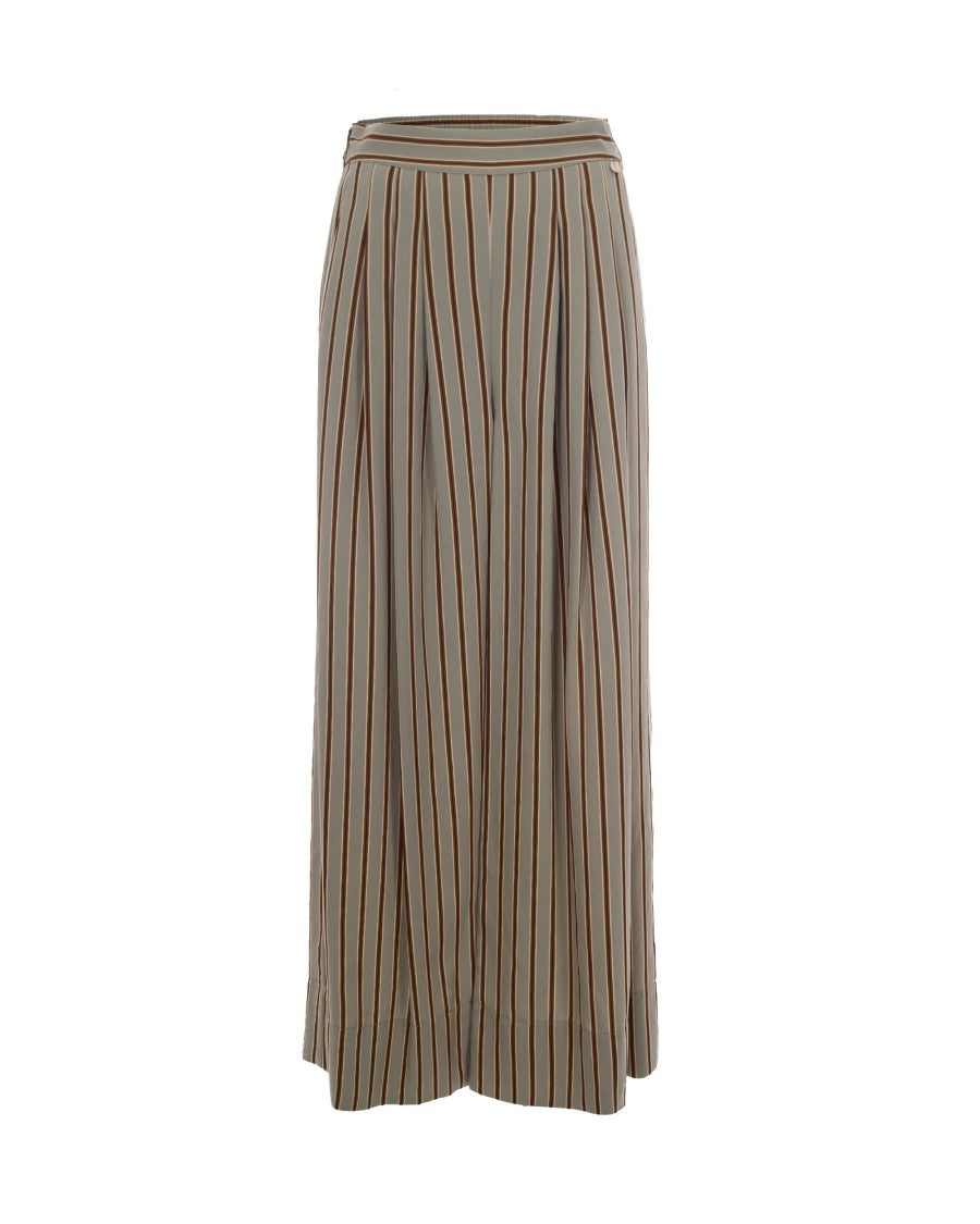 Liu Jo Flowing Wide Leg Trousers With Striped Design And Elastic Waistband