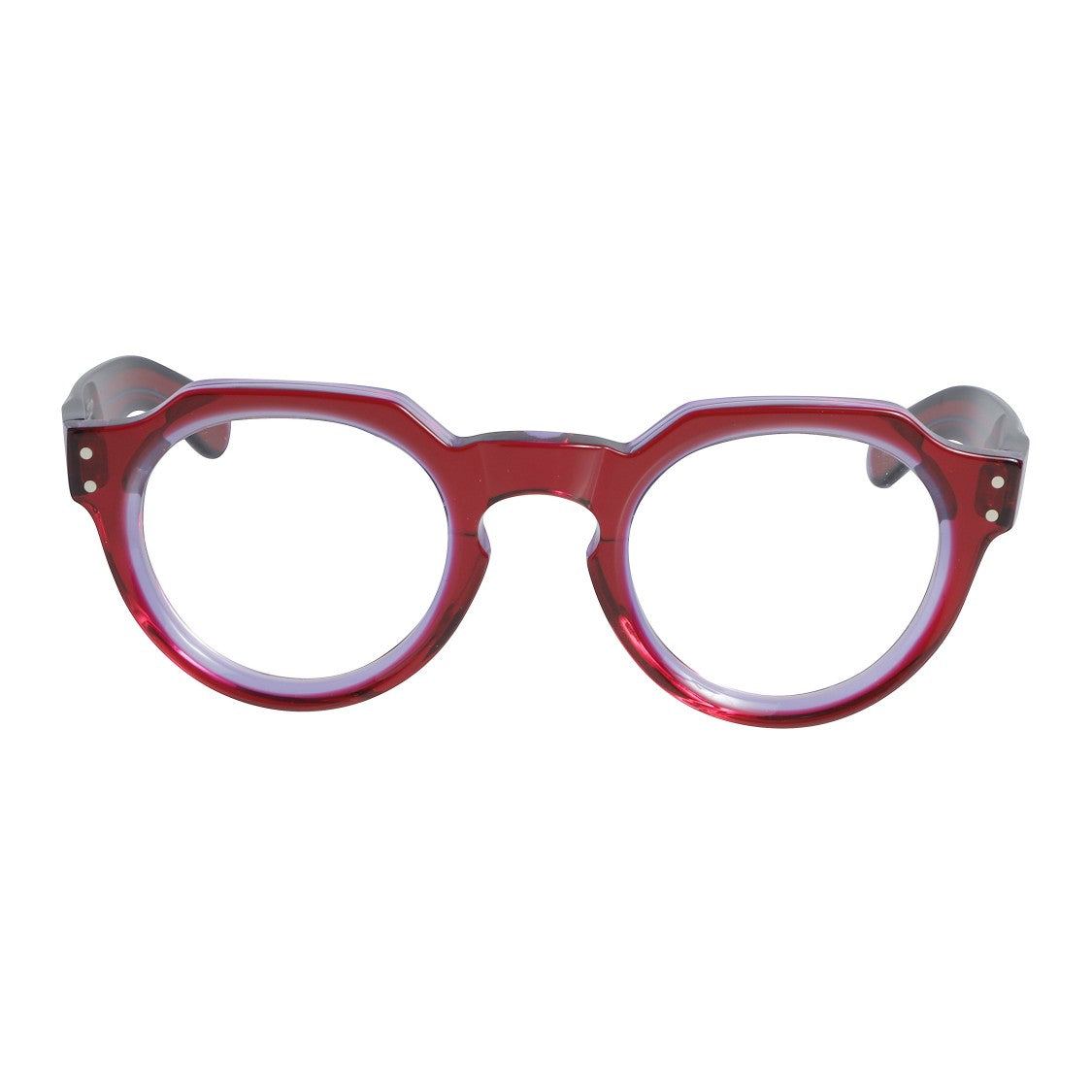 Kador Spike Bold Translucent Red Eyeglasses With Riveted Details