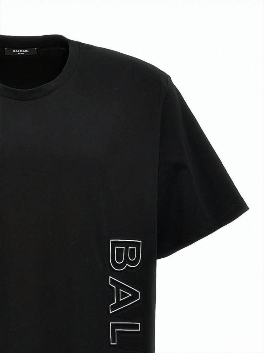 Balmain Relaxed Fit Black T-Shirt With Bold Logo Print