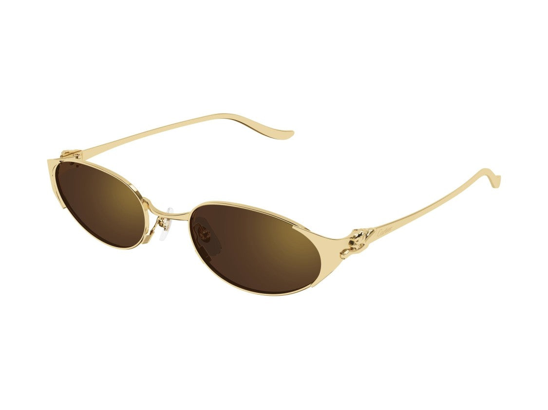 Cartier Gold Ct0630s Gradient Metal Oval Sunglasses