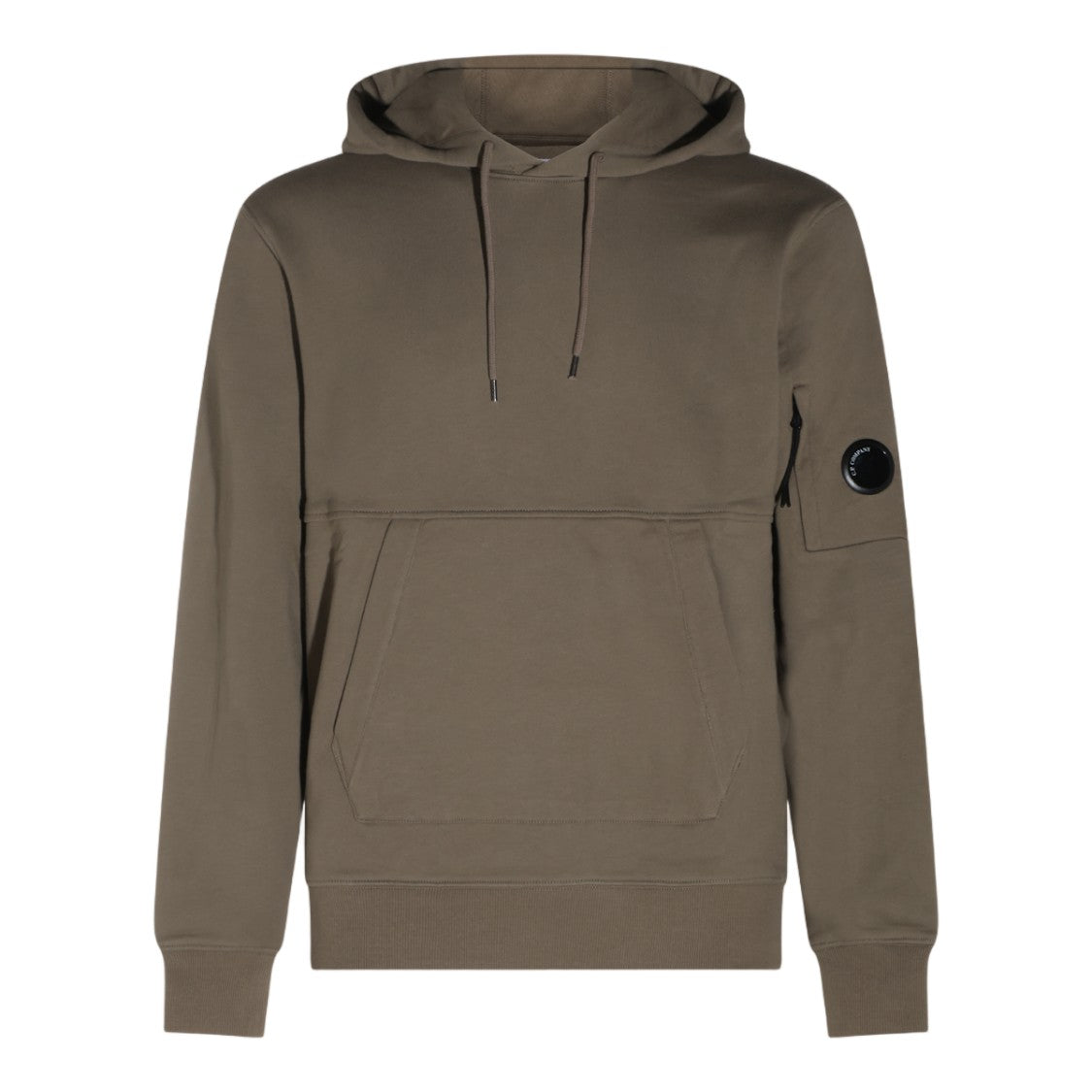 C.P. Company Minimalist Olive Hoodie With Signature Branding Patch