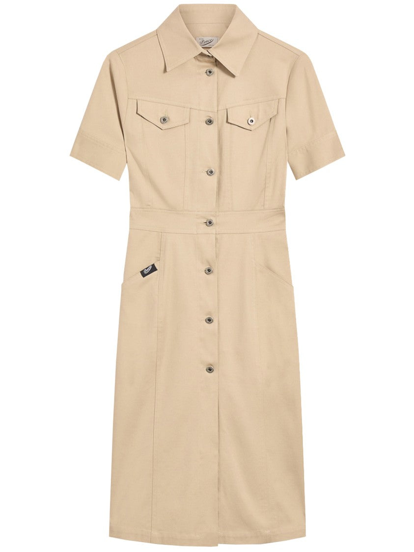 Pence Beige Ady Knee Length Cotton Dress