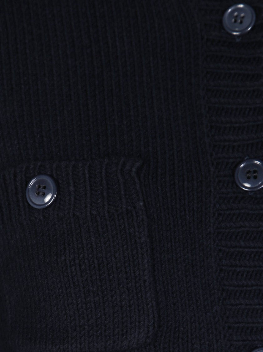 Max Mara Ribbed Cardigan With Button-Up Front And Classic Silhouette