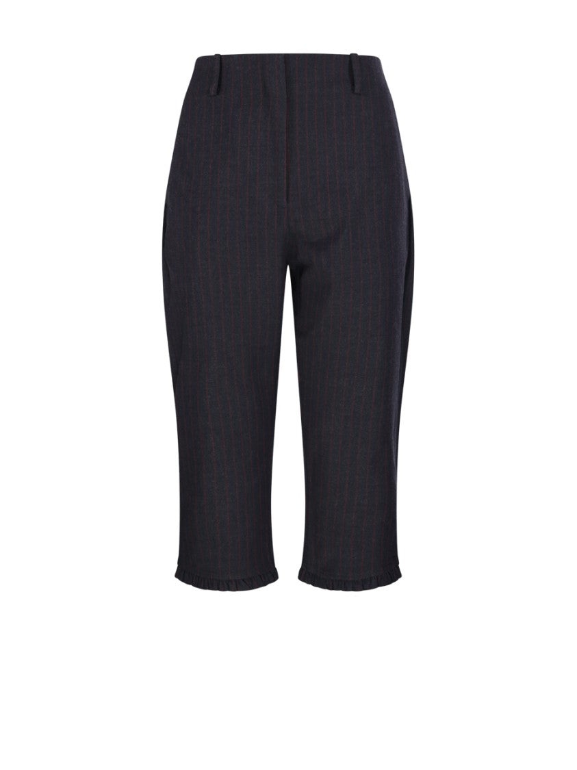 Ganni Stretch Stripe Tailoring Capri Pant