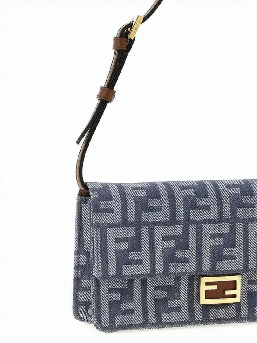Fendi Rectangular Monogram Crossbody Bag With Gold-Tone Clasp