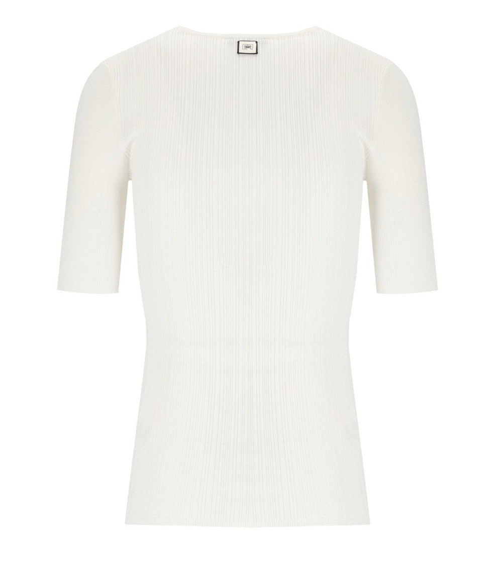 Elisabetta Franchi Ivory Knitted Top